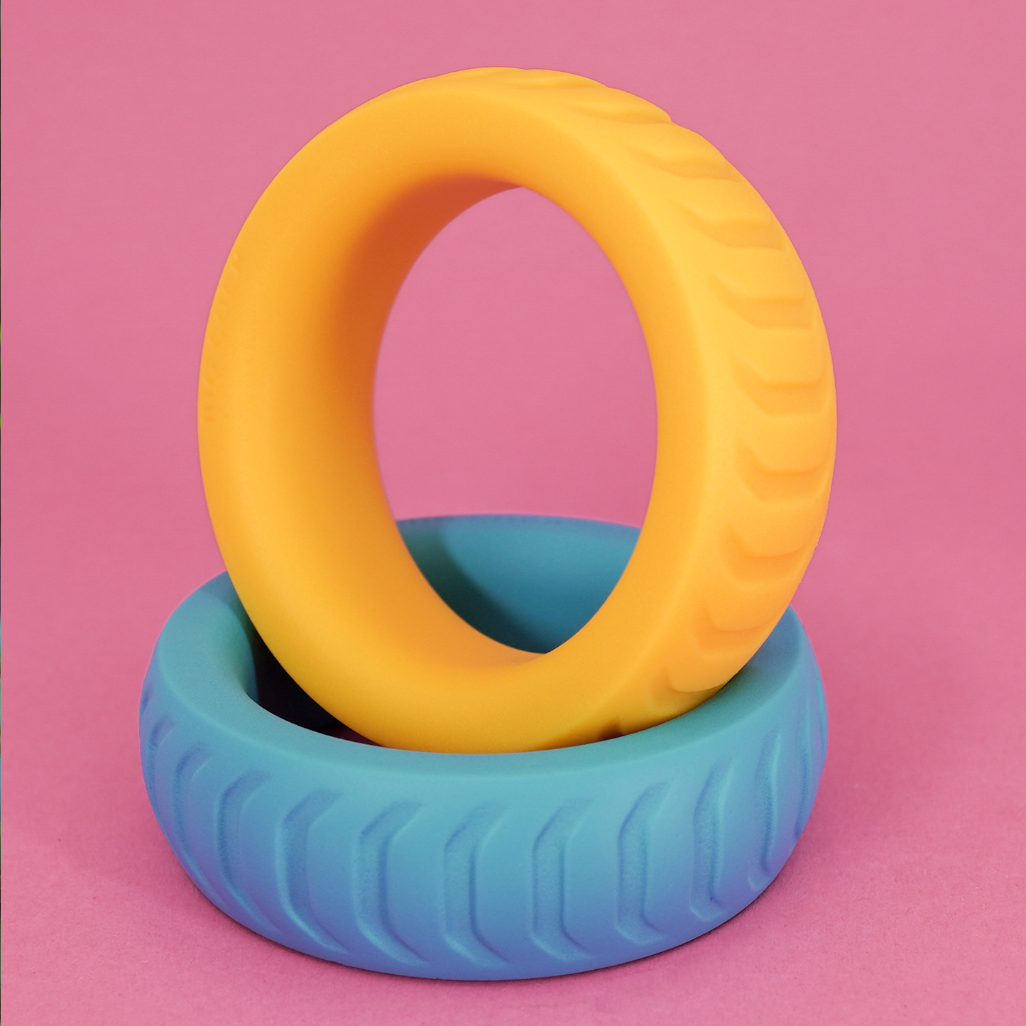 💛 50mm Silicone Cock Ring  .: YELLOW :.  d👑