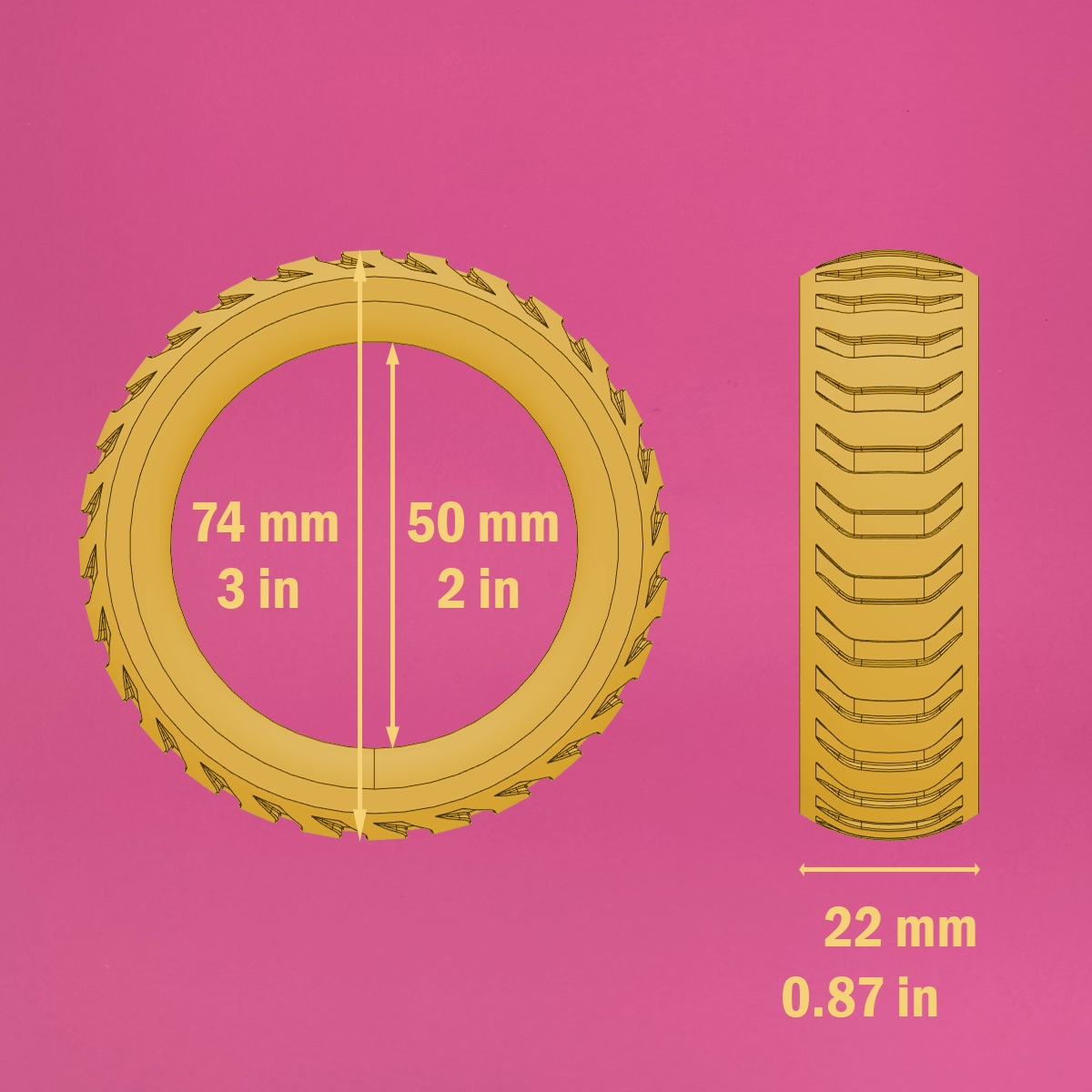 💛 50mm Silicone Cock Ring .: YELLOW :. d👑